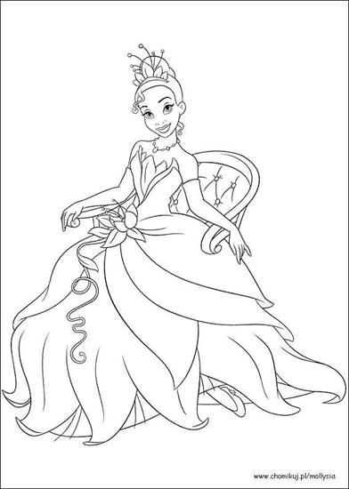 -   KOLOROWANKI    - Księżniczki Disneya Tiana - kolorowanka 8.jpg