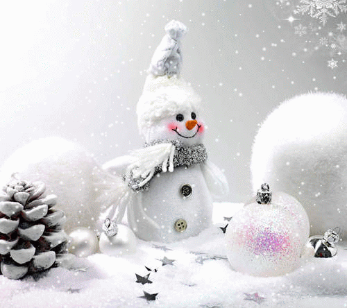     CZAS BOŻEGO NARODZENIA - Adorable-snowman-standing-in-snow.gif